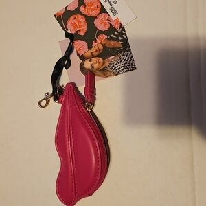 DVF Pink Lips Coin Purse Diane Von Furstenberg NWT